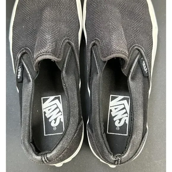 VANS Classic Slip‎ On All Black Canvas Low Top Skate Shoes Mens 5 Womens 6.5 - Picture 7 of 8